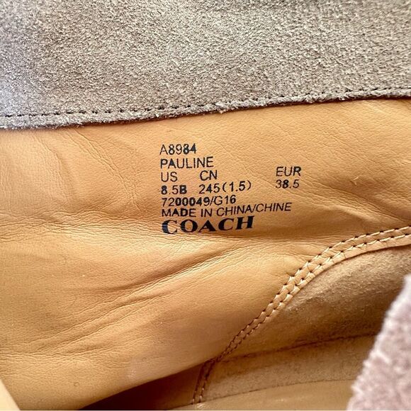 Coach Pauline Taupe Suede Ankle Boot, 8.5 - Picture 6 of 8
